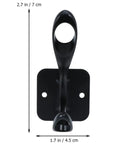 Vintage Matte Black Wall Hooks Set Of Five For Hanging Heavy Coats Umbrellas And Handbags Boasts Dope Industrial Vibes And Rock Solid Screw Mount Hardware - single hook front view with dimensions.