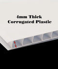 Close-up of 4mm thick corrugated plastic material used in Keep Clear Notice Sign Folding A-Frame, Double-Sided 23x23 Inch Coroplast Display