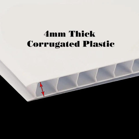 Close-up of 4mm thick corrugated plastic material used in Keep Clear Notice Sign Folding A-Frame, Double-Sided 23x23 Inch Coroplast Display