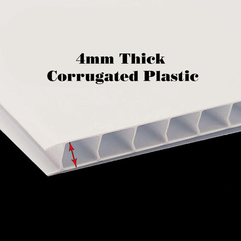 4mm thick corrugated plastic material shown, suitable for Heavy Hitter Coroplast A Frame Sign With Sleek Green Clover Motif.
