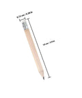 60 Pcs Mini Wooden Pencils With HB Graphite And White Erasers, Short Writing Pencils For School, shown with measurements