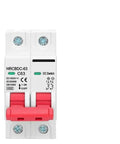 Built Like A Tank Heavy Duty Solar Circuit Breaker Tailored For Photovoltaic Systems With DC 1000 V Output And No Nonsense Overload Protection Switch Specs, front view.