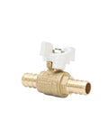 Half Inch PEX Ball Valve With Quarter Turn T Handle Shutoff DZR Lead Free Brass Mini Barb Valve For Half Inch PEX Tubing