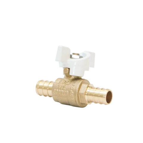 Half Inch PEX Ball Valve With Quarter Turn T Handle Shutoff DZR Lead Free Brass Mini Barb Valve For Half Inch PEX Tubing
