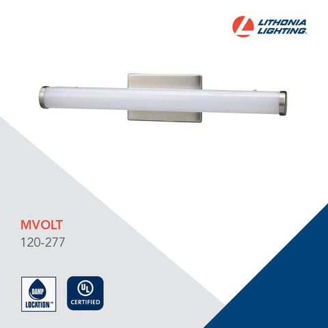 24 Inch MVOLT Vanity Light Fixture With Cylinder Shade Color Temperature Switchable 3000K 3500K 4000K 90 CRI KR Mount
