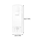 Transparent rectangular peg with dimensions; part of 25 Piece Plastic Locking Shelf Pegs For Kitchen Cabinets And Furniture Easy To Install Rectangular Support Pins For DIY Projects And Organized Home Storage.