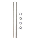 Never Waste Cash On Weak Hardware Pull These Straight Up Heavy Duty M10x250 Full Threaded Rod Studs Forged From 304 Stainless Steel With Reliable Right Hand Threads For Anchor Bolts And UBolts 2 Pack - showing two rods and four nuts.