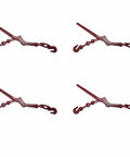 Four Lever Style Snap Chain Binders For Flatbed Truck Trailers 5/16-3/8 G70 Chain, red painted finish in beefy forged steel