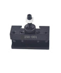 Lathe tool post holder front view 250-001 OXA #1, quick-change, black metal