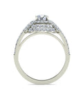 Two Stone Moissanite Ring With Silver Plated Band For Women Dope Sparkle Jewelry Gift Idea For Her Everyday Wear That Shines Like Real Diamond And Complements Any Outfit, side view