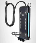 Turn One Outlet Into Twelve With Tethered USB Ports Surge Protector, 8 Ft Cord, Flat Plug, 4320 Joules, Power Filter shown