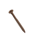 Heavy Duty Brown Deck Screws 400 Count Box Bugle Head Steel Fasteners With Rust Shield Coating features a brown 2 inch screw.