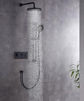 Top Tier Wall Mounted Shower Kit With Rain And Handheld Heads Zero Drip Valve Super Flexible Five Meter Hose No Sweat Installation Durable Chrome Finish Total Bathroom Upgrade For Everyday Ease with cascading rainfall.