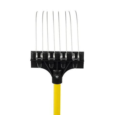 Mini Rake With 18 Inch Handle And 6 Inch Head Lightweight Fiberglass Design Durable Steel Tines For Gardening De Thatching Lawn Care