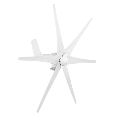 800W 48V Wind Generator Kit For Off Grid Power On Boats And Cabins With 6 Nylon Fiber Blades And Controller 3 Phase AC Motor White