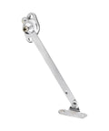Concealed Hinge Soft Close Lift Up Stay Zinc Alloy Hardware for Cabinets and Doors in chrome finish, side view.
