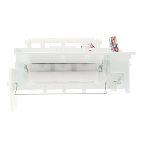OEM Ice Maker Kit for Refrigerators Replacement Plug and Play Exact Fit Restores Reliable Ice Production Replaces AEQ73449901 Ice Maker Assembly for Consistent Ice Cubes, white plastic assembly with wiring harness