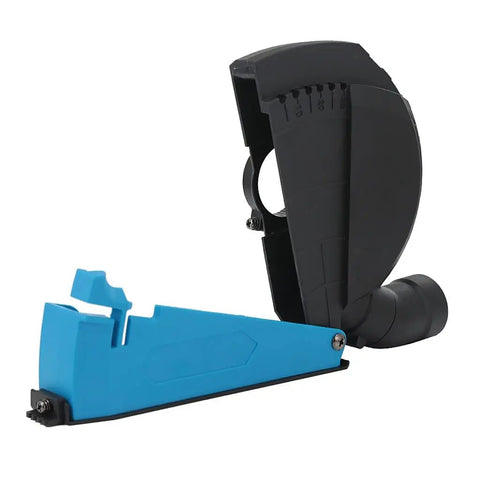 Rugged Universal Angle Grinder Dust Collection Shroud For 4 To 5 Inch Grinders featuring quick swap buckle and adjustable angle for precise cutting.