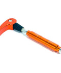 Orange anodized Trio Fork Adapter 12mm x 100mm Thru Axle Tube for Roof Rack Mount with easy install and security system.