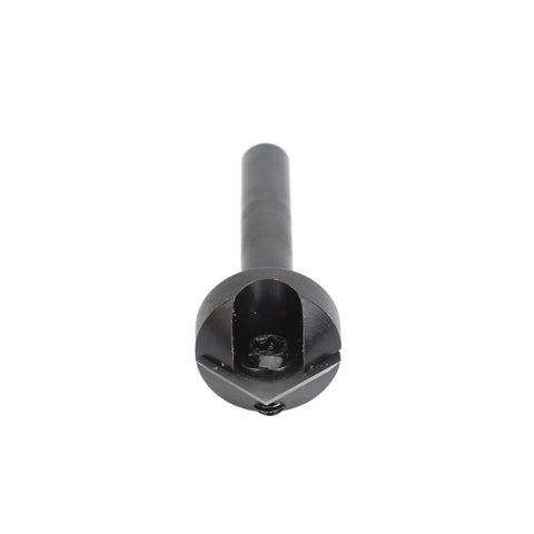 Top Shelf V Shape Router Bit Featuring A Knockout 90 Degree Carbide Blade For Crisp Woodworking Engraving and Quick 45 Degree Chamfer Cuts On CNC Machines, close-up view.