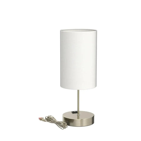 Pair Of Touch-Control Table Lamps With USB Ports And AC Outlet, 3-Way Dimmable Bedside Lamps With White Fabric Shade