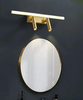 Brass Vanity Light With Adjustable LED Spotlights For Makeup Mirror, 56cm Dope Front Facing Wall Lamp Above Oval Mirror