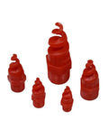 10 Pack Insane Dust Control Spiral Cone Nozzles PP Polypropylene Atomizing Sprayers in various sizes, red color.