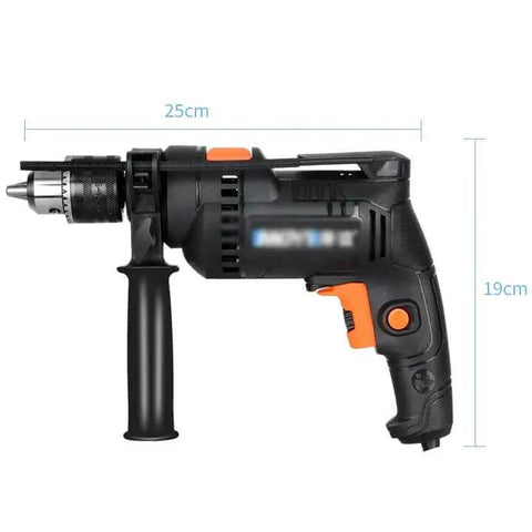 Pro Grade Hand Electric Drill Delivering Solid Punch Action And Sharp High Carbon Steel Bits Variable Speed Setting for precise drilling and screw driving.