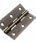 Four Hundred Heavy Duty Steel Door Butt Hinges Raw Unpainted Metal Hardware For Cupboards Sheds And Gates Smooth Effortless Swing Built Tough No Stress Diy Staple 63Mm close-up of a steel butt hinge with six mounting holes