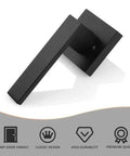 4 Pack Black Dummy Door Levers For Non Turning Interior Doors Heavy Duty Modern Handles Sleek French Door Hardware
