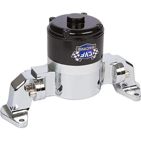 Beefy Big Block Chevy Electric Water Pump Boasts A Slick Chrome Aluminum Finish delivering a solid 35 GPM flow for 396 427 and 454 engines