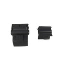 Premium Black Nylon Front Bumper Box Buckle And Hood Clip For Tesla Model Y showing two clips, side view, durable nylon material.
