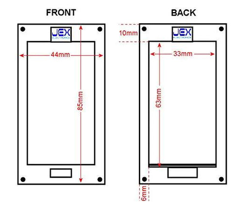 Twin AA Panel Mount Battery Holder Case Box With Integrated Power Switch And Wire Leads For Diy Electronics Builds and Custom Rigs dimensions drawing.