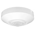 Ceiling Motion Sensor Light Switch With 360 Degree Occupancy Sensor 10A 120V Hardwired High Sensitivity PIR Detector Neutral Wire Required Easy One Touch Setup Commercial Industrial Grade Lighting Control visible in a front view.