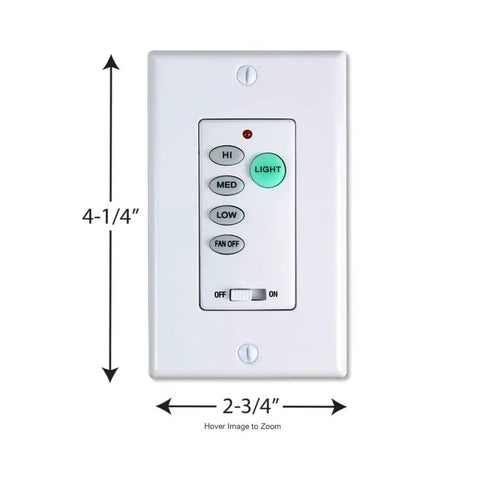 Enhanced Universal Ceiling Fan Wall Control Remote With 3 Speed Regulator And Full Range Dimmer, Transmitter Only, No Receiver Included