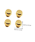 Gold suitcase-style bag feet rivets for handbags; four gold-tone metal studs