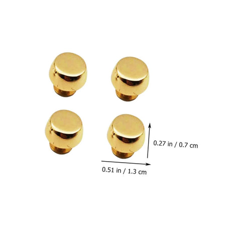 Gold suitcase-style bag feet rivets for handbags; four gold-tone metal studs