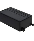 Heavy Duty Abs Plastic Enclosure Solid Rugged Dustproof Junction Box With Screw Tight Lid Kickass Black Project Housing For Electronics Wiring Diy Projects, angled side view.