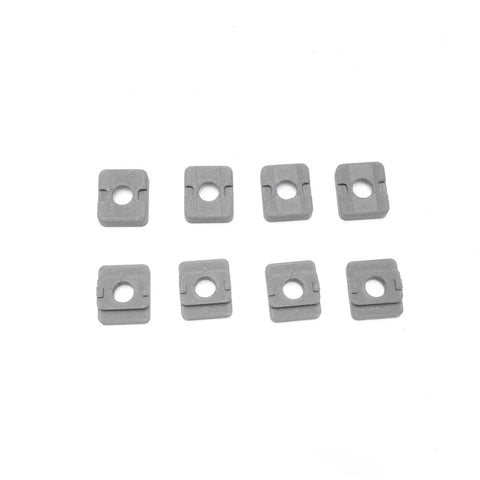 Set of eight gray nylon clips for Heavy Duty Nylon Miter Table Slide Replacement Kit Built Tough For Your Shop With Smart 3D Printed Rollers Smoothing Out Every Cut For That Sweet Saw Glide.