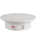 Electric Rotating Display Turntable Stand For Jewelry, Cakes, Electronics Photography in white with control buttons