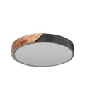 Dimmable 19 Inch Round LED Ceiling Light With Remote Sleek Modern Minimalist Black Flush Mount Crafted From Wood Metal And Acrylic