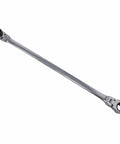 120 Tooth Ratcheting Wrench Set With Extra Long Flexible Design And 180 Degree Rotating Heads on Both Ends, chrome finish, metric size