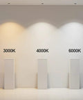 iumLeap 12 Pack Recessed LED Downlight - 3/4/5/6 Inch Anti-Glare Spotlights with Baffle Trim - Color temperature display from 3000K to 6000K.