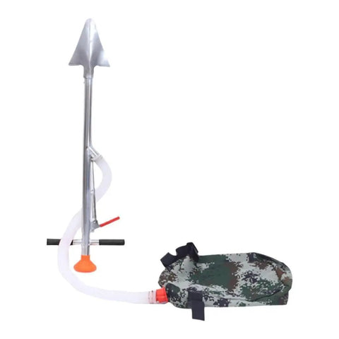 Backpack Fertilizer Spreader and Granular Fertilizer Applicator Tool for Gardens and Farms, camo bag with metal handle