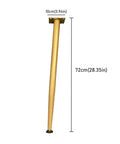 Premium Conical Adjustable Table Legs For Desks Dining Tables Rock Solid Support Rust Proof Finish, 72cm gold tapering leg with rubber foot.