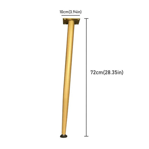Premium Conical Adjustable Table Legs For Desks Dining Tables Rock Solid Support Rust Proof Finish, 72cm gold tapering leg with rubber foot.
