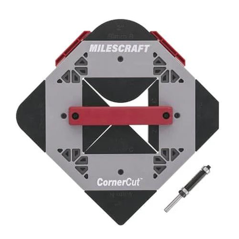 Corner Radius And Chamfer Router Jig With 8 Slick Profiles, Built-In Storage, And Dual Bearing 1/2 Inch Router Bit Included shown