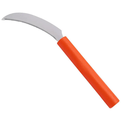 Orange Handled 4.3 Inch Serrated Stainless Steel Blade Harvest Sickle for Easy Herbs and Greens Cutting Delicate Crops No Fuss Grip