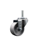 Smooth Operator Heavy Duty Semi Steel Cast Iron Swivel Caster With 3 Inch Silver Wheel And Three Quarter Threaded Stem zoomed view