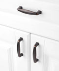 Oil Rubbed Bronze Cabinet Pulls 3 Inch 20 Pack Durable Solid Metal Handles For Kitchen Cabinets Drawers Dressers Cupboards Bedroom Hardware Premium Finish Smooth Edges Easy Install Great For Cabinets And Furniture on white doors